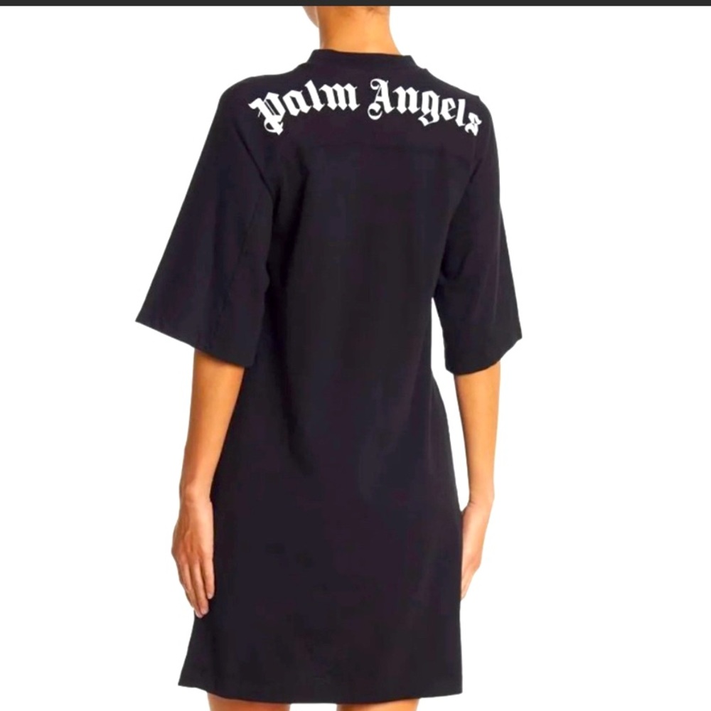 Palm Angels logo draped dress